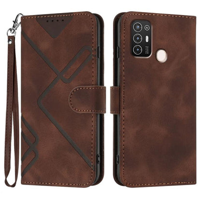 Line Pattern Skin Feel Leather Phone Case, For ZTE Libero 5G III, For ZTE Blade A72 5G, For ZTE Libero 5G II, For ZTE Blade A72, For ZTE Blade A52