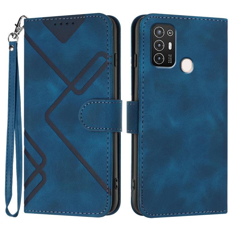 Line Pattern Skin Feel Leather Phone Case, For ZTE Libero 5G III, For ZTE Blade A72 5G, For ZTE Libero 5G II, For ZTE Blade A72, For ZTE Blade A52