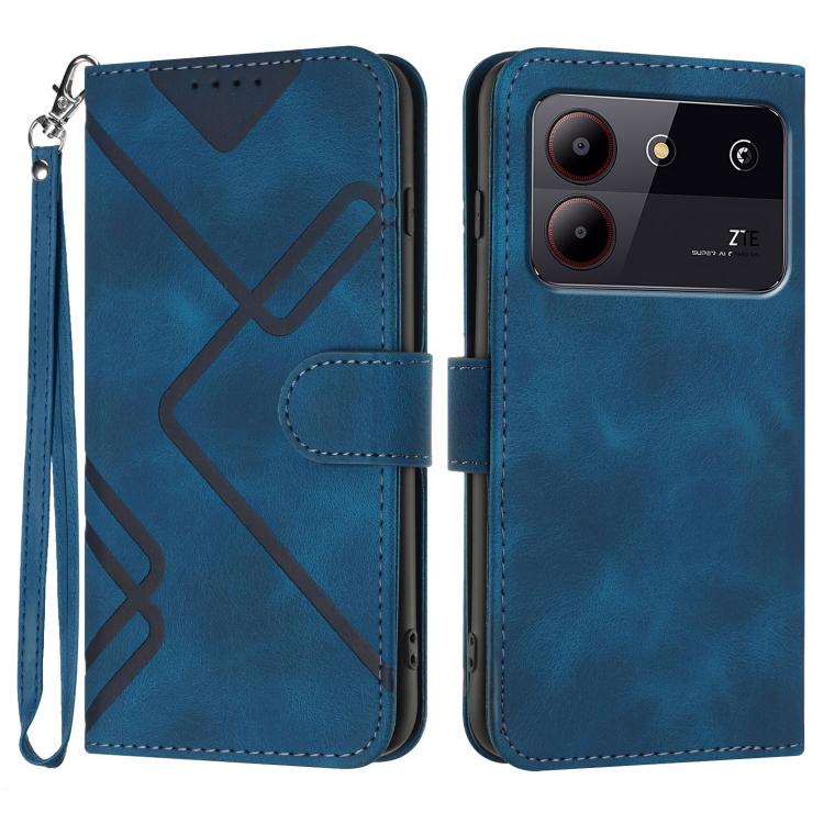 Line Pattern Skin Feel Leather Phone Case, For ZTE nubia Focus Pro, For ZTE nubia Music, For ZTE Blade A34, For ZTE nubia Z60 Ultra, For ZTE Blade A54, For ZTE Blade A73 4G / Blade V50 Design 4G, For ZTE Blade A73 5G, For ZTE Blade V50 Vita            ...