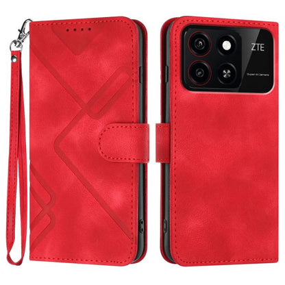 Line Pattern Skin Feel Leather Phone Case, For ZTE Blade A35e 4G, For ZTE Blade A35e Global, For ZTE Blade A35e Brazil, For ZTE nubia Music 2, For ZTE nubia S 5G A403ZT, For ZTE Blade V70 Design, For ZTE Blade A35 Lite, For ZTE Blade V70               ...