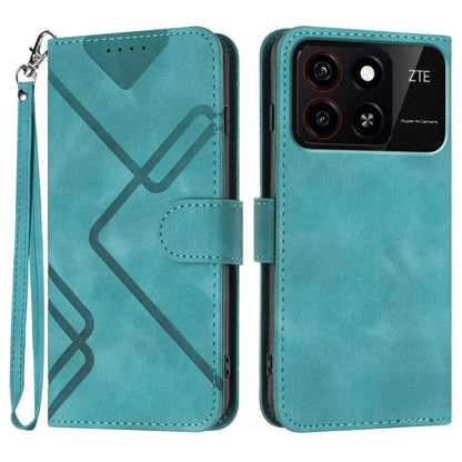 Line Pattern Skin Feel Leather Phone Case, For ZTE Blade A35e 4G, For ZTE Blade A35e Global, For ZTE Blade A35e Brazil, For ZTE nubia Music 2, For ZTE nubia S 5G A403ZT, For ZTE Blade V70 Design, For ZTE Blade A35 Lite, For ZTE Blade V70               ...