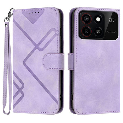 Line Pattern Skin Feel Leather Phone Case, For ZTE Blade A35e 4G, For ZTE Blade A35e Global, For ZTE Blade A35e Brazil, For ZTE nubia Music 2, For ZTE nubia S 5G A403ZT, For ZTE Blade V70 Design, For ZTE Blade A35 Lite, For ZTE Blade V70               ...