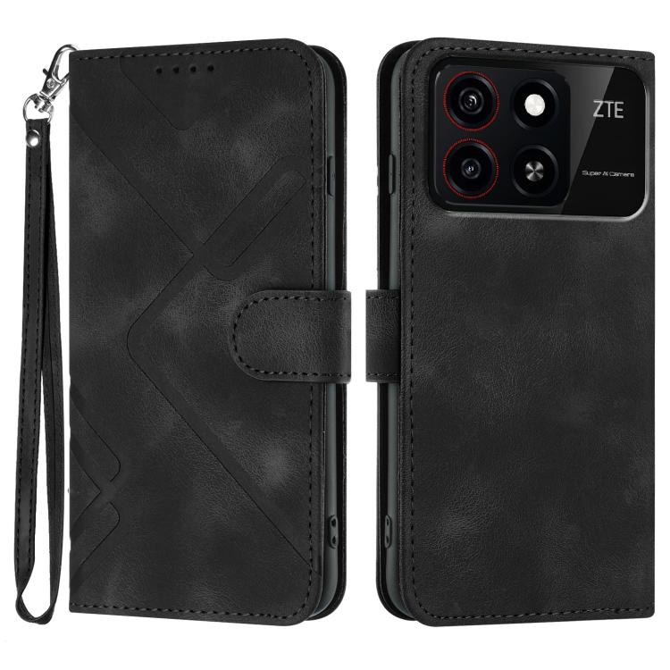 Line Pattern Skin Feel Leather Phone Case, For ZTE Blade A35e 4G, For ZTE Blade A35e Global, For ZTE Blade A35e Brazil, For ZTE nubia Music 2, For ZTE nubia S 5G A403ZT, For ZTE Blade V70 Design, For ZTE Blade A35 Lite, For ZTE Blade V70               ...