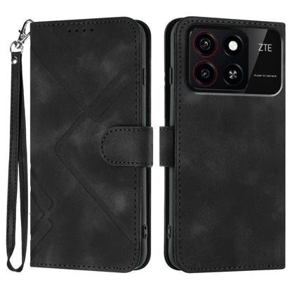 Line Pattern Skin Feel Leather Phone Case, For ZTE Blade A35e 4G, For ZTE Blade A35e Global, For ZTE Blade A35e Brazil, For ZTE nubia Music 2, For ZTE nubia S 5G A403ZT, For ZTE Blade V70 Design, For ZTE Blade A35 Lite, For ZTE Blade V70               ...