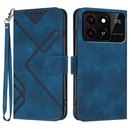 Line Pattern Skin Feel Leather Phone Case, For ZTE Blade A35e 4G, For ZTE Blade A35e Global, For ZTE Blade A35e Brazil, For ZTE nubia Music 2, For ZTE nubia S 5G A403ZT, For ZTE Blade V70 Design, For ZTE Blade A35 Lite, For ZTE Blade V70               ...