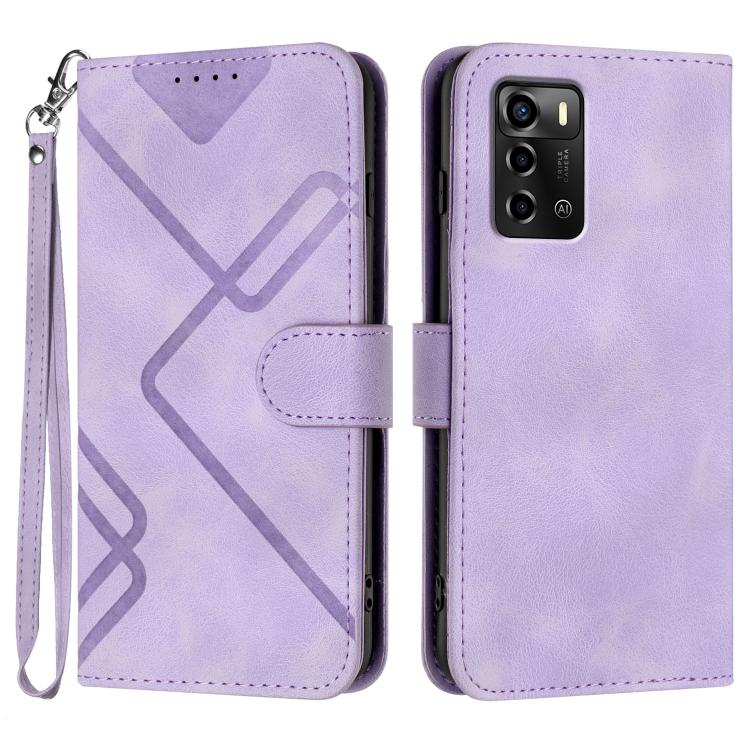 Line Pattern Skin Feel Leather Phone Case, For ZTE Libero 5G III, For ZTE Blade A72 5G, For ZTE Libero 5G II, For ZTE Blade A72, For ZTE Blade A52