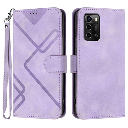Line Pattern Skin Feel Leather Phone Case, For ZTE Libero 5G III, For ZTE Blade A72 5G, For ZTE Libero 5G II, For ZTE Blade A72, For ZTE Blade A52