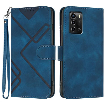 Line Pattern Skin Feel Leather Phone Case, For ZTE Libero 5G III, For ZTE Blade A72 5G, For ZTE Libero 5G II, For ZTE Blade A72, For ZTE Blade A52