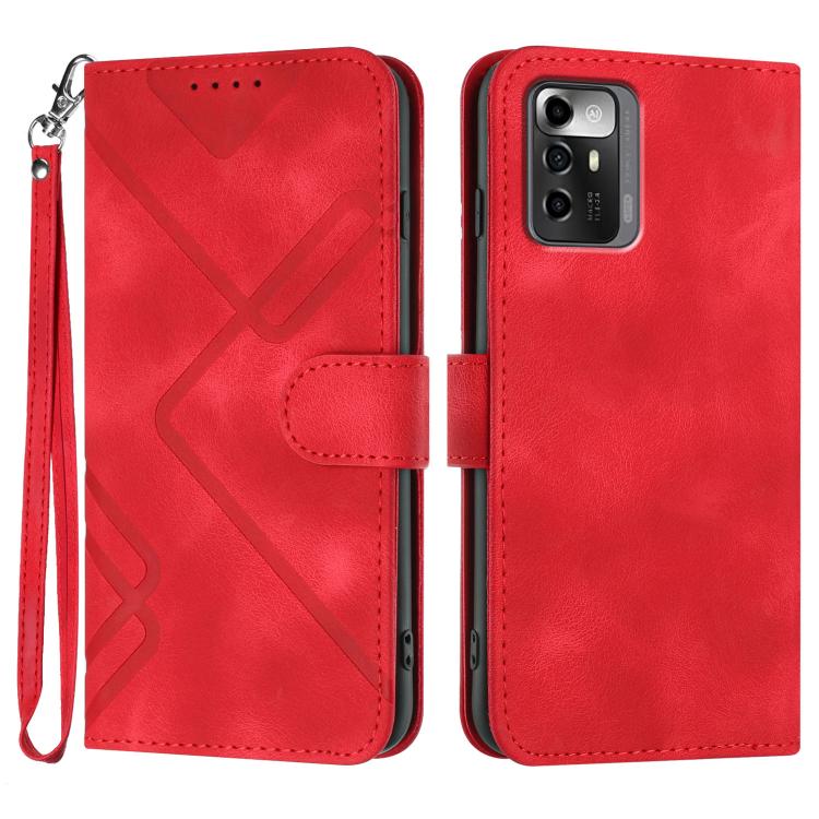 Line Pattern Skin Feel Leather Phone Case, For ZTE Libero 5G III, For ZTE Blade A72 5G, For ZTE Libero 5G II, For ZTE Blade A72, For ZTE Blade A52