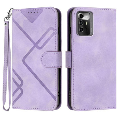 Line Pattern Skin Feel Leather Phone Case, For ZTE Libero 5G III, For ZTE Blade A72 5G, For ZTE Libero 5G II, For ZTE Blade A72, For ZTE Blade A52