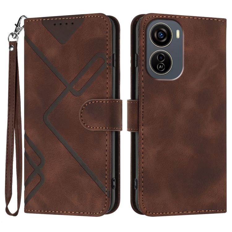 Line Pattern Skin Feel Leather Phone Case, For ZTE Blade A35e 4G, For ZTE Blade A35e Global, For ZTE Blade A35e Brazil, For ZTE nubia Music 2, For ZTE nubia S 5G A403ZT, For ZTE Blade V70 Design, For ZTE Blade A35 Lite, For ZTE Blade V70               ...