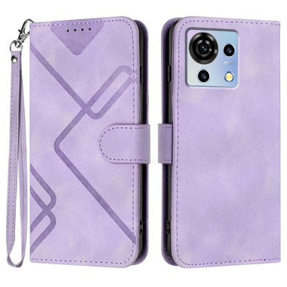 Line Pattern Skin Feel Leather Phone Case, For ZTE nubia Focus Pro, For ZTE nubia Music, For ZTE Blade A34, For ZTE nubia Z60 Ultra, For ZTE Blade A54, For ZTE Blade A73 4G / Blade V50 Design 4G, For ZTE Blade A73 5G, For ZTE Blade V50 Vita            ...