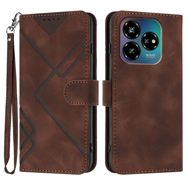 Line Pattern Skin Feel Leather Phone Case, For ZTE Blade A35e 4G, For ZTE Blade A35e Global, For ZTE Blade A35e Brazil, For ZTE nubia Music 2, For ZTE nubia S 5G A403ZT, For ZTE Blade V70 Design, For ZTE Blade A35 Lite, For ZTE Blade V70               ...