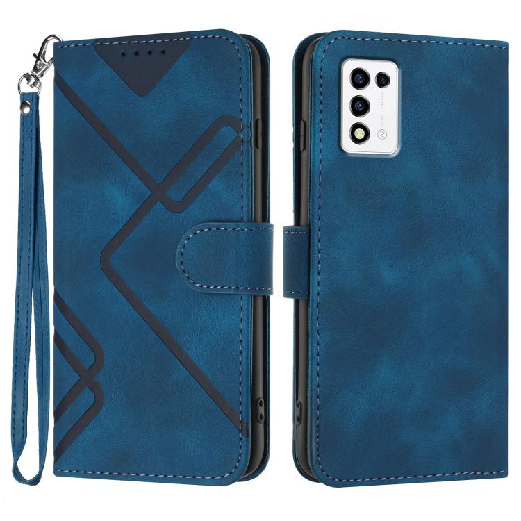 Line Pattern Skin Feel Leather Phone Case, For ZTE Libero 5G III, For ZTE Blade A72 5G, For ZTE Libero 5G II, For ZTE Blade A72, For ZTE Blade A52