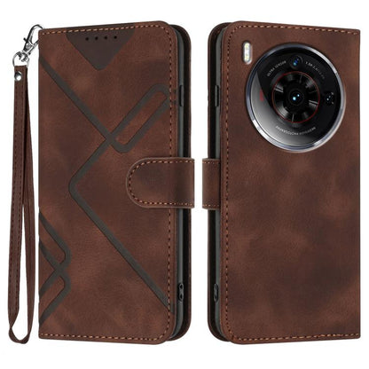 Line Pattern Skin Feel Leather Phone Case, For ZTE nubia Focus Pro, For ZTE nubia Music, For ZTE Blade A34, For ZTE nubia Z60 Ultra, For ZTE Blade A54, For ZTE Blade A73 4G / Blade V50 Design 4G, For ZTE Blade A73 5G, For ZTE Blade V50 Vita            ...