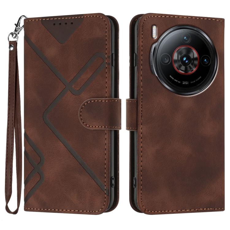 Line Pattern Skin Feel Leather Phone Case, For ZTE Blade A35e 4G, For ZTE Blade A35e Global, For ZTE Blade A35e Brazil, For ZTE nubia Music 2, For ZTE nubia S 5G A403ZT, For ZTE Blade V70 Design, For ZTE Blade A35 Lite, For ZTE Blade V70               ...