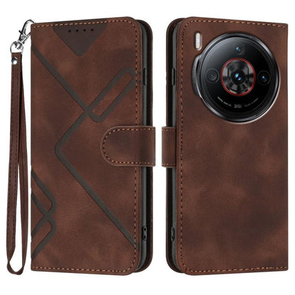 Line Pattern Skin Feel Leather Phone Case, For ZTE Blade A35e 4G, For ZTE Blade A35e Global, For ZTE Blade A35e Brazil, For ZTE nubia Music 2, For ZTE nubia S 5G A403ZT, For ZTE Blade V70 Design, For ZTE Blade A35 Lite, For ZTE Blade V70               ...