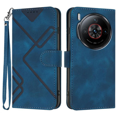 Line Pattern Skin Feel Leather Phone Case, For ZTE Blade A35e 4G, For ZTE Blade A35e Global, For ZTE Blade A35e Brazil, For ZTE nubia Music 2, For ZTE nubia S 5G A403ZT, For ZTE Blade V70 Design, For ZTE Blade A35 Lite, For ZTE Blade V70               ...