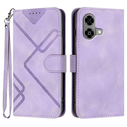 Line Pattern Skin Feel Leather Phone Case, For ZTE Blade A35e 4G, For ZTE Blade A35e Global, For ZTE Blade A35e Brazil, For ZTE nubia Music 2, For ZTE nubia S 5G A403ZT, For ZTE Blade V70 Design, For ZTE Blade A35 Lite, For ZTE Blade V70               ...