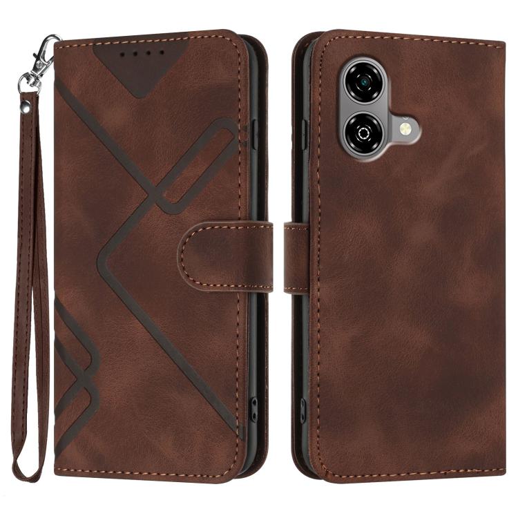 Line Pattern Skin Feel Leather Phone Case, For ZTE Blade A35e 4G, For ZTE Blade A35e Global, For ZTE Blade A35e Brazil, For ZTE nubia Music 2, For ZTE nubia S 5G A403ZT, For ZTE Blade V70 Design, For ZTE Blade A35 Lite, For ZTE Blade V70               ...