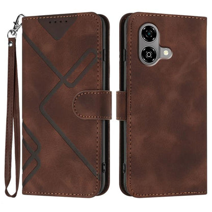 Line Pattern Skin Feel Leather Phone Case, For ZTE Blade A35e 4G, For ZTE Blade A35e Global, For ZTE Blade A35e Brazil, For ZTE nubia Music 2, For ZTE nubia S 5G A403ZT, For ZTE Blade V70 Design, For ZTE Blade A35 Lite, For ZTE Blade V70               ...