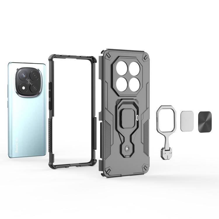 Metal Kickstand TPU Hybrid PC Phone Case, For Redmi Note 14 Pro 5G, For Redmi 14C 4G