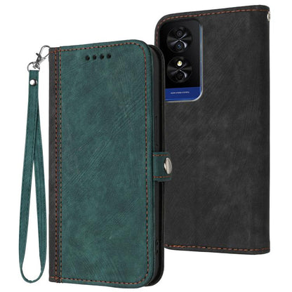 Side Buckle Double Fold Hand Strap Leather Phone Case, For TCL K70 5G, For TCL K70 SE T453D, For TCL K70 Power 4G, For TCL NxtPaper 70 Pro 5G, For TCL 60 SE NxtPaper 5G, For TCL 60 SE / TCL 605, For TCL 60R 5G, For TCL 503                              ...