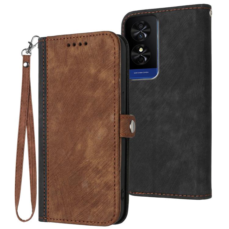 Side Buckle Double Fold Hand Strap Leather Phone Case, For TCL K70 5G, For TCL K70 SE T453D, For TCL K70 Power 4G, For TCL NxtPaper 70 Pro 5G, For TCL 60 SE NxtPaper 5G, For TCL 60 SE / TCL 605, For TCL 60R 5G, For TCL 503                              ...