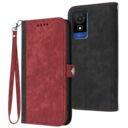 Side Buckle Double Fold Hand Strap Leather Phone Case, For TCL K70 5G, For TCL K70 SE T453D, For TCL K70 Power 4G, For TCL NxtPaper 70 Pro 5G, For TCL 60 SE NxtPaper 5G, For TCL 60 SE / TCL 605, For TCL 60R 5G, For TCL 503                              ...