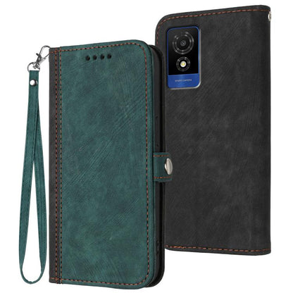 Side Buckle Double Fold Hand Strap Leather Phone Case, For TCL K70 5G, For TCL K70 SE T453D, For TCL K70 Power 4G, For TCL NxtPaper 70 Pro 5G, For TCL 60 SE NxtPaper 5G, For TCL 60 SE / TCL 605, For TCL 60R 5G, For TCL 503                              ...