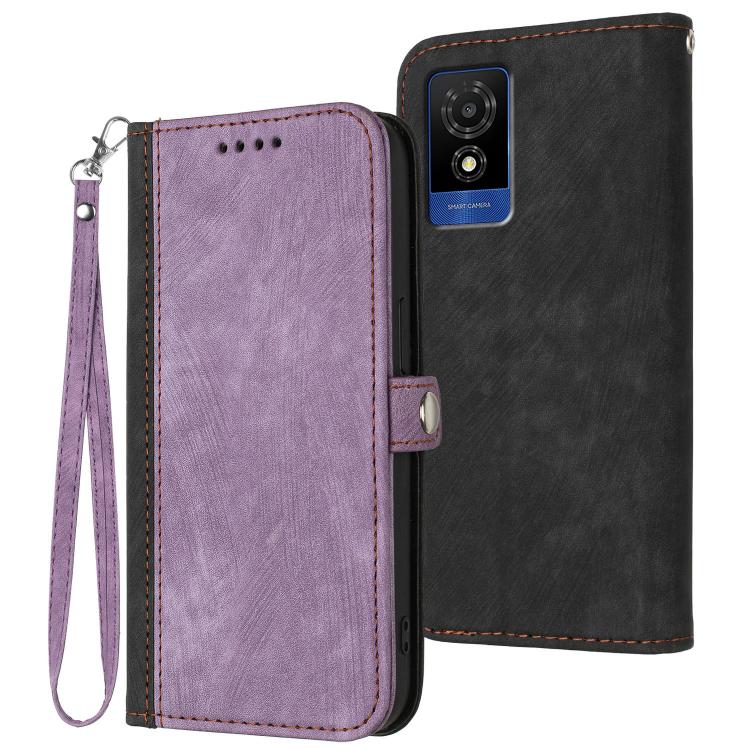 Side Buckle Double Fold Hand Strap Leather Phone Case, For TCL K70 5G, For TCL K70 SE T453D, For TCL K70 Power 4G, For TCL NxtPaper 70 Pro 5G, For TCL 60 SE NxtPaper 5G, For TCL 60 SE / TCL 605, For TCL 60R 5G, For TCL 503                              ...
