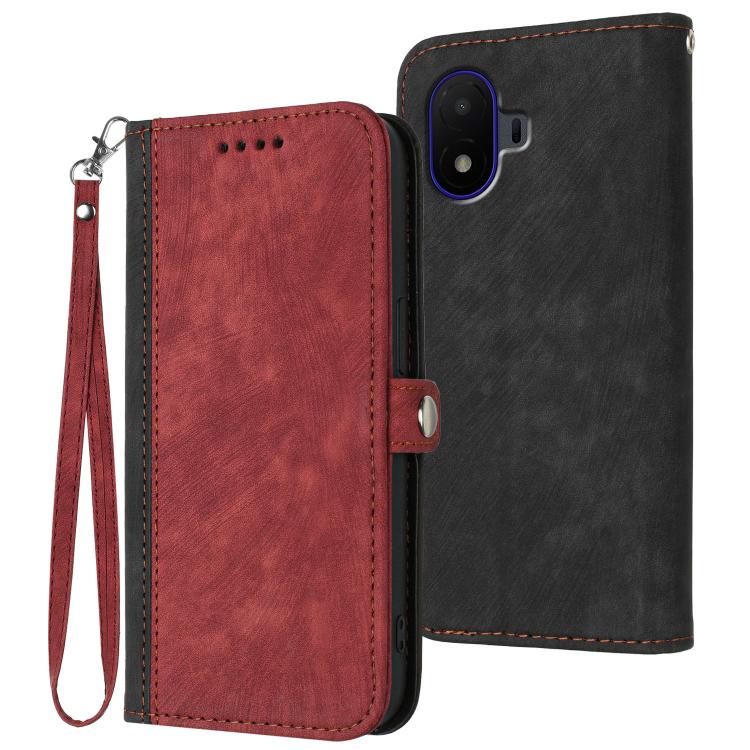 Side Buckle Double Fold Hand Strap Leather Phone Case, For TCL K70 5G, For TCL K70 SE T453D, For TCL K70 Power 4G, For TCL NxtPaper 70 Pro 5G, For TCL 60 SE NxtPaper 5G, For TCL 60 SE / TCL 605, For TCL 60R 5G, For TCL 503                              ...