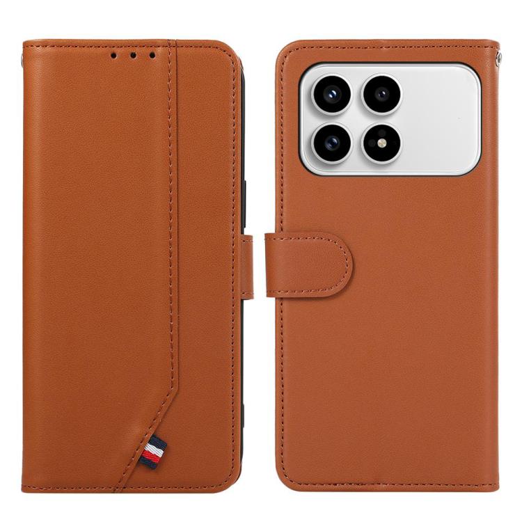 ABEEL Delicate Texture Splicing RFID Leather Phone Case, For Redmi Note 17 4G Global 169.7mm, For Redmi K100 Pro Max/Poco F9 Ultra 5G, For Redmi K100 Pro 5G/Poco F9 Pro 5G, For Redmi 17 5G / 4G Global 170mm, For Redmi A7 Pro 171mm/Poco C85x 5G         ...