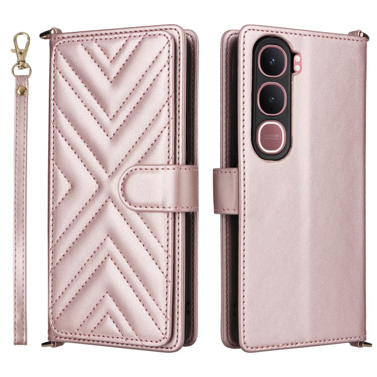 Multifunctional 6-Card Slots Leather Phone Case with Wrist Strap, For vivo X300 FE / S50 Pro mini, For vivo Y21 5G 2026 / Y05 4G, For vivo V70 FE 5G, For vivo V70 5G / V70 Elite 5G, For vivo Y31d 4G / Y500i 5G, For vivo X300 Ultra, For vivo Y31 5G / Y2...