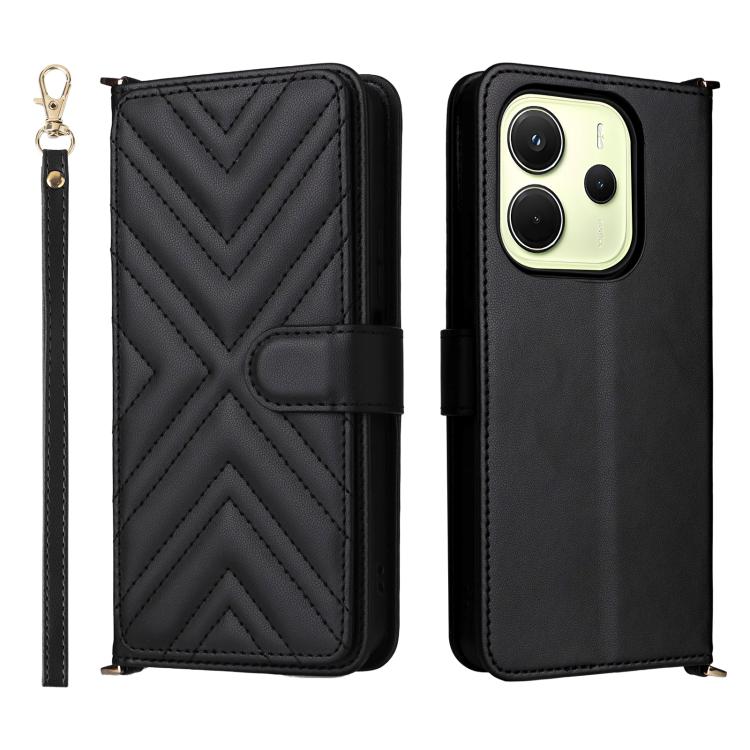 Multifunctional 6-Card Slots Leather Phone Case with Wrist Strap, For Redmi 17 5G / 4G Global 170mm / Poco M8x, For Redmi Note 17 5G / 4G Global / 5G India 169.7mm, For Redmi Note 17 Pro+ 5G Global 163.4mm, For Redmi A7 Pro 171mm / Poco C85x 5G        ...