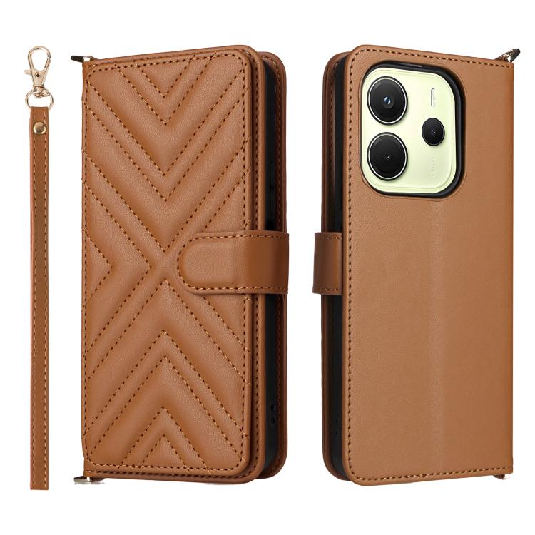 Multifunctional 6-Card Slots Leather Phone Case with Wrist Strap, For Redmi 17 5G / 4G Global 170mm / Poco M8x, For Redmi Note 17 5G / 4G Global / 5G India 169.7mm, For Redmi Note 17 Pro+ 5G Global 163.4mm, For Redmi A7 Pro 171mm / Poco C85x 5G        ...