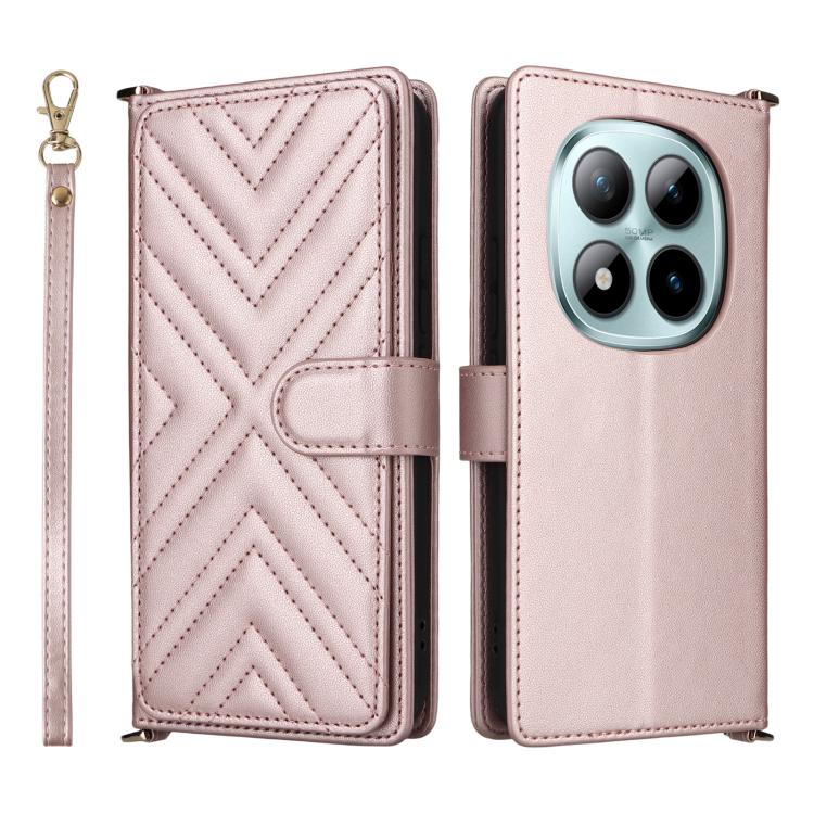 Multifunctional 6-Card Slots Leather Phone Case with Wrist Strap, For Redmi 17 5G / 4G Global 170mm / Poco M8x, For Redmi Note 17 5G / 4G Global / 5G India 169.7mm, For Redmi Note 17 Pro+ 5G Global 163.4mm, For Redmi A7 Pro 171mm / Poco C85x 5G        ...
