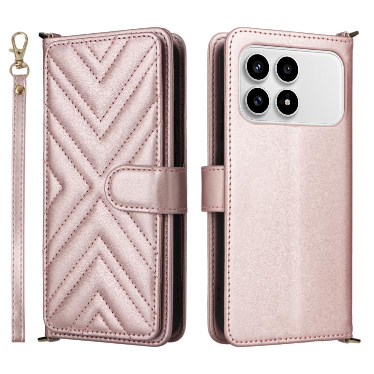 Multifunctional 6-Card Slots Leather Phone Case with Wrist Strap, For Redmi 17 5G / 4G Global 170mm / Poco M8x, For Redmi Note 17 5G / 4G Global / 5G India 169.7mm, For Redmi Note 17 Pro+ 5G Global 163.4mm, For Redmi A7 Pro 171mm / Poco C85x 5G        ...