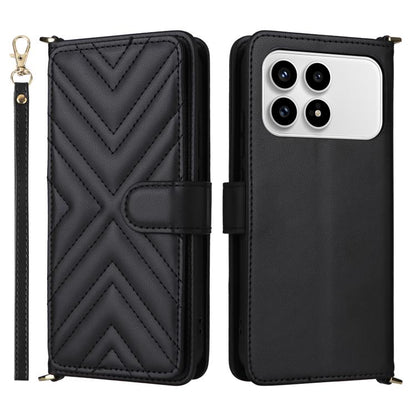 Multifunctional 6-Card Slots Leather Phone Case with Wrist Strap, For Redmi 17 5G / 4G Global 170mm / Poco M8x, For Redmi Note 17 5G / 4G Global / 5G India 169.7mm, For Redmi Note 17 Pro+ 5G Global 163.4mm, For Redmi A7 Pro 171mm / Poco C85x 5G        ...