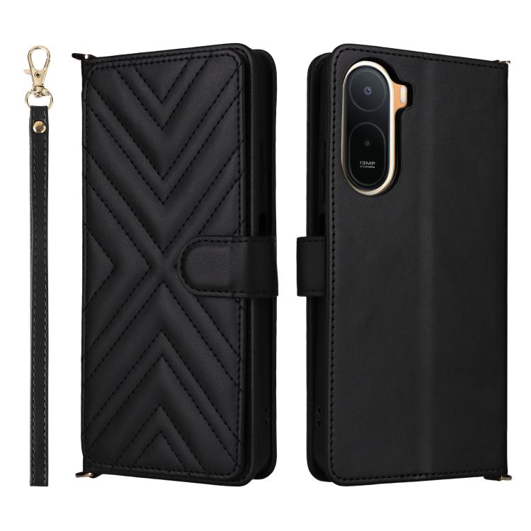Multifunctional 6-Card Slots Leather Phone Case with Wrist Strap, For Redmi 17 5G / 4G Global 170mm / Poco M8x, For Redmi Note 17 5G / 4G Global / 5G India 169.7mm, For Redmi Note 17 Pro+ 5G Global 163.4mm, For Redmi A7 Pro 171mm / Poco C85x 5G        ...