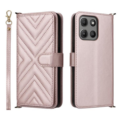 Multifunctional 6-Card Slots Leather Phone Case with Wrist Strap, For Motorola Moto G Max / G87 / G77 / G67 5G, For Motorola Moto X70 Air Pro 5G / Signature, For Motorola Moto G17 / G17 Power 4G, For Motorola Moto G67 Power / G57 Power                 ...