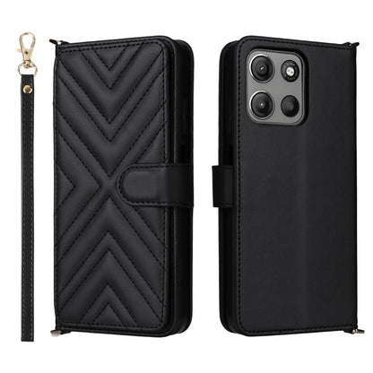 Multifunctional 6-Card Slots Leather Phone Case with Wrist Strap, For Motorola Moto G Max / G87 / G77 / G67 5G, For Motorola Moto X70 Air Pro 5G / Signature, For Motorola Moto G17 / G17 Power 4G, For Motorola Moto G67 Power / G57 Power                 ...