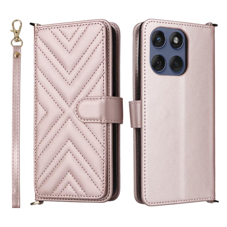 Multifunctional 6-Card Slots Leather Phone Case with Wrist Strap, For Motorola Moto G Max / G87 / G77 / G67 5G, For Motorola Moto X70 Air Pro 5G / Signature, For Motorola Moto G17 / G17 Power 4G, For Motorola Moto G67 Power / G57 Power                 ...