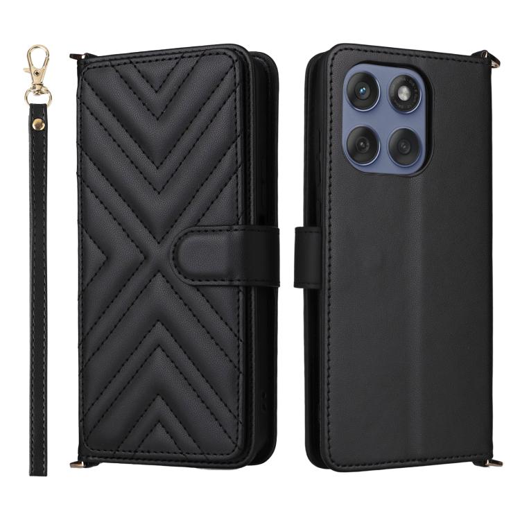 Multifunctional 6-Card Slots Leather Phone Case with Wrist Strap, For Motorola Moto G Max / G87 / G77 / G67 5G, For Motorola Moto X70 Air Pro 5G / Signature, For Motorola Moto G17 / G17 Power 4G, For Motorola Moto G67 Power / G57 Power                 ...