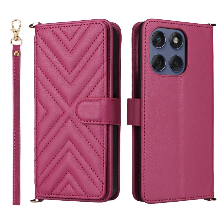 Multifunctional 6-Card Slots Leather Phone Case with Wrist Strap, For Motorola Moto G Max / G87 / G77 / G67 5G, For Motorola Moto X70 Air Pro 5G / Signature, For Motorola Moto G17 / G17 Power 4G, For Motorola Moto G67 Power / G57 Power                 ...