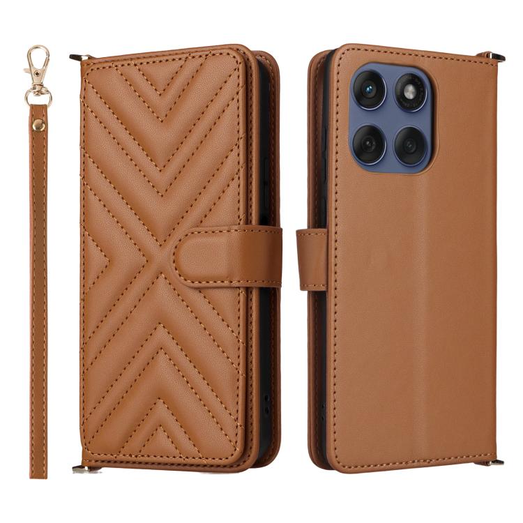Multifunctional 6-Card Slots Leather Phone Case with Wrist Strap, For Motorola Moto G Max / G87 / G77 / G67 5G, For Motorola Moto X70 Air Pro 5G / Signature, For Motorola Moto G17 / G17 Power 4G, For Motorola Moto G67 Power / G57 Power                 ...