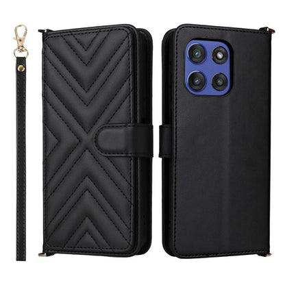 Multifunctional 6-Card Slots Leather Phone Case with Wrist Strap, For Motorola Moto G Max / G87 / G77 / G67 5G, For Motorola Moto X70 Air Pro 5G / Signature, For Motorola Moto G17 / G17 Power 4G, For Motorola Moto G67 Power / G57 Power                 ...