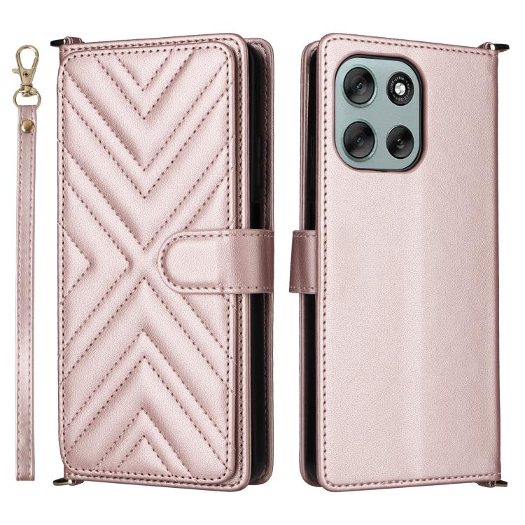 Multifunctional 6-Card Slots Leather Phone Case with Wrist Strap, For Motorola Moto G Max / G87 / G77 / G67 5G, For Motorola Moto X70 Air Pro 5G / Signature, For Motorola Moto G17 / G17 Power 4G, For Motorola Moto G67 Power / G57 Power                 ...