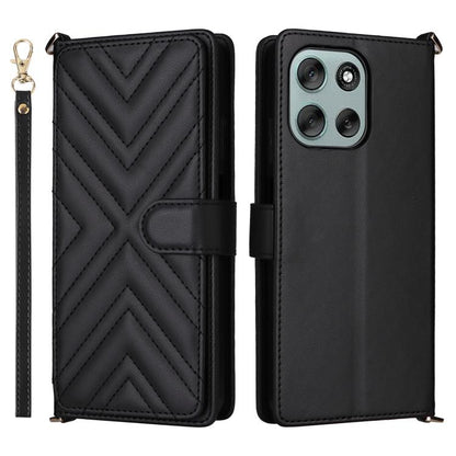 Multifunctional 6-Card Slots Leather Phone Case with Wrist Strap, For Motorola Moto G Max / G87 / G77 / G67 5G, For Motorola Moto X70 Air Pro 5G / Signature, For Motorola Moto G17 / G17 Power 4G, For Motorola Moto G67 Power / G57 Power                 ...