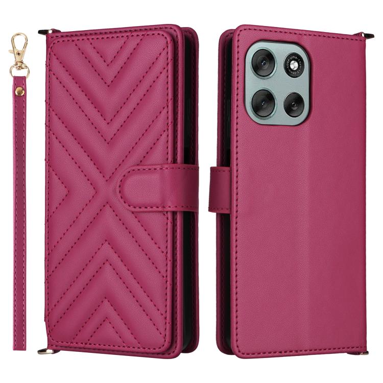 Multifunctional 6-Card Slots Leather Phone Case with Wrist Strap, For Motorola Moto G Max / G87 / G77 / G67 5G, For Motorola Moto X70 Air Pro 5G / Signature, For Motorola Moto G17 / G17 Power 4G, For Motorola Moto G67 Power / G57 Power                 ...